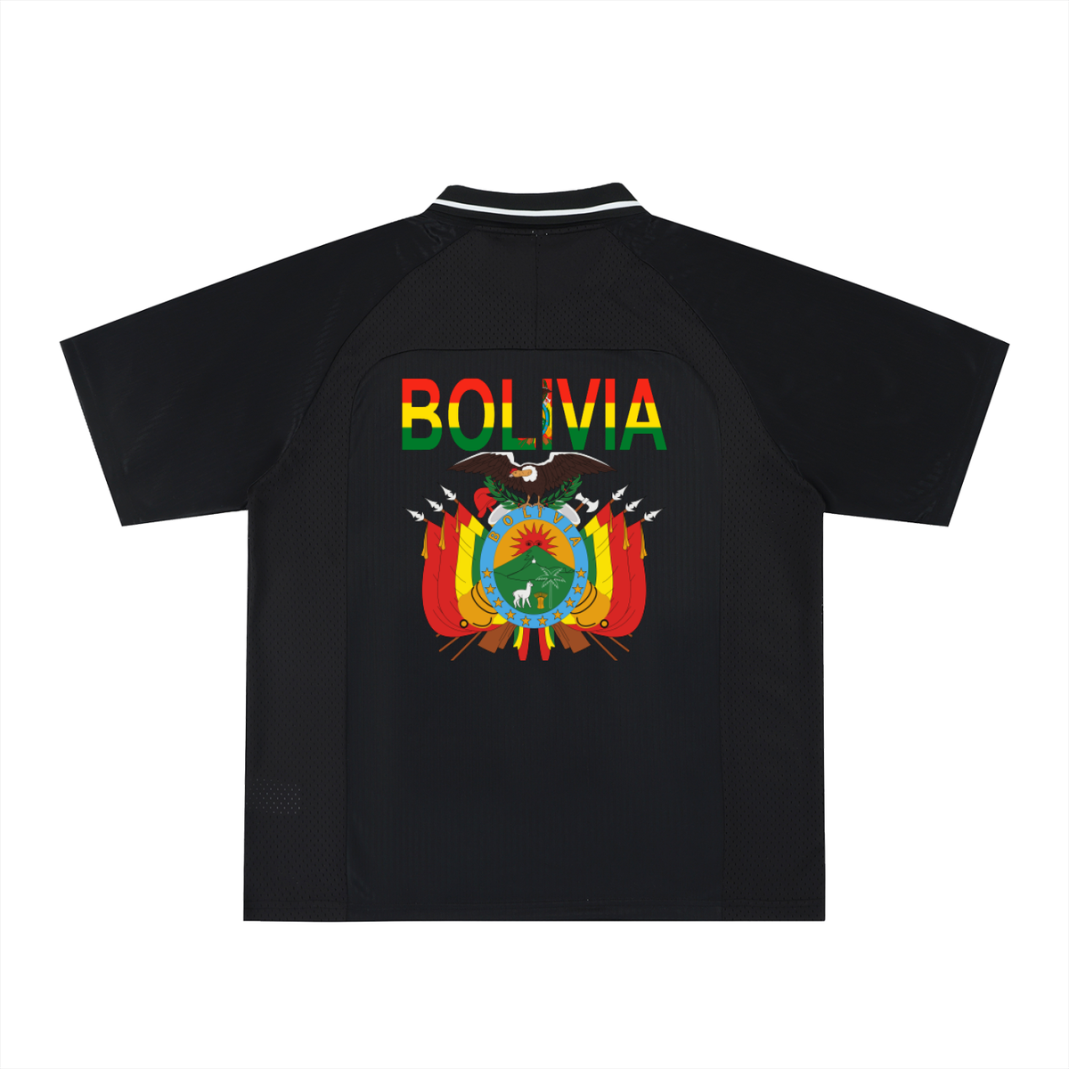 Bolivia Flag Themed Unisex Striped V-Neck Soccer Jersey