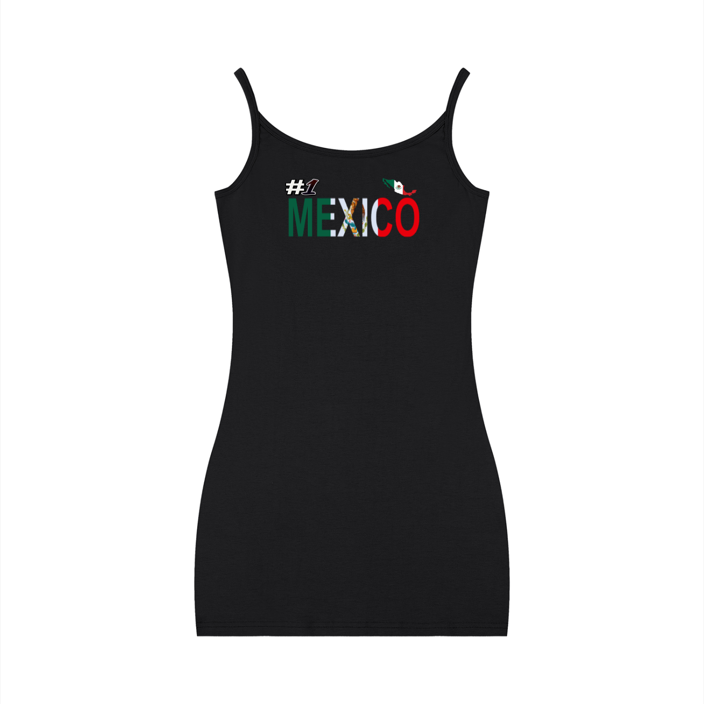 Women’s Sleeveless Fitted Dress Featuring a Mexico Flag-Inspired Design