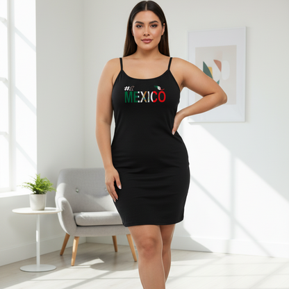 Mexico Flag Themed Women's Solid Tight Sleeveless Dress