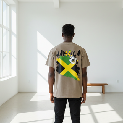 Jamaican Flag Themed Unisex Graphic Vintage Wash Cotton T-Shirt