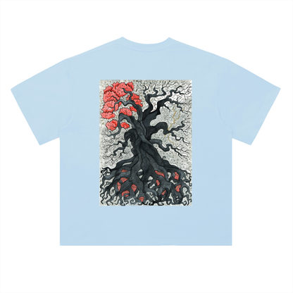 Gothic Tree Art Graphic Unisex Heavyweight Drop Shoulder Cotton T-Shirt