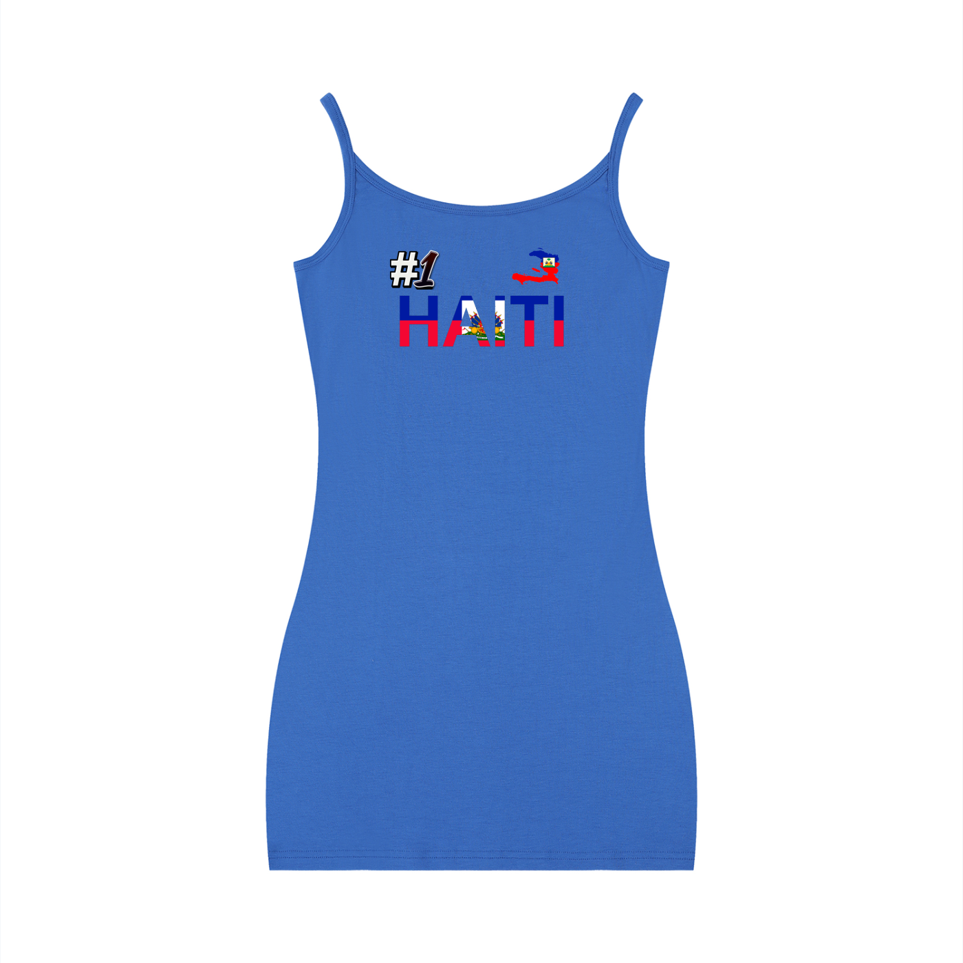 Haiti Flag Themed Women's Solid Tight Sleeveless Dress