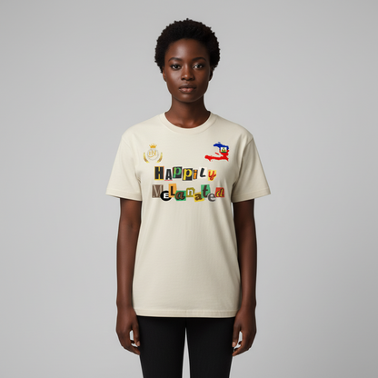 Haiti Flag Themed Vintage Wash Cotton Graphic Unisex T-Shirt