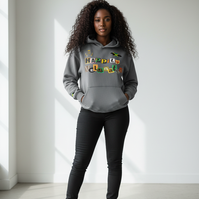 Jamaica Flag Themed Graphic Oversize Fleeced Unisex Hoodie