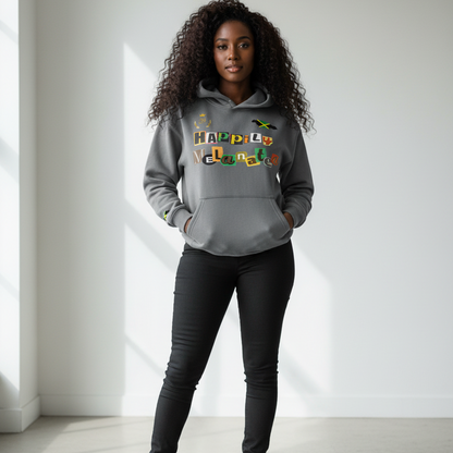 Jamaica Flag Themed Graphic Oversize Fleeced Unisex Hoodie