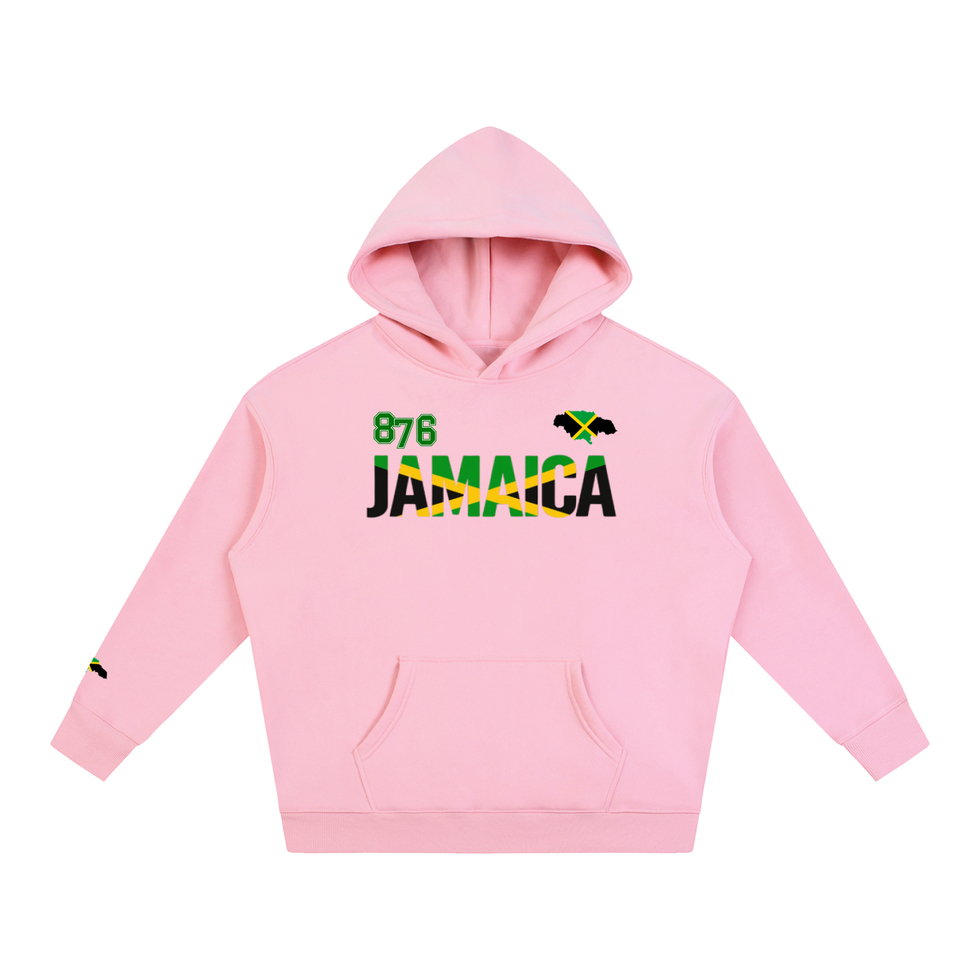 Jamaican Pride and Flag Themed Graphic Fleeced Unisex Hoodie