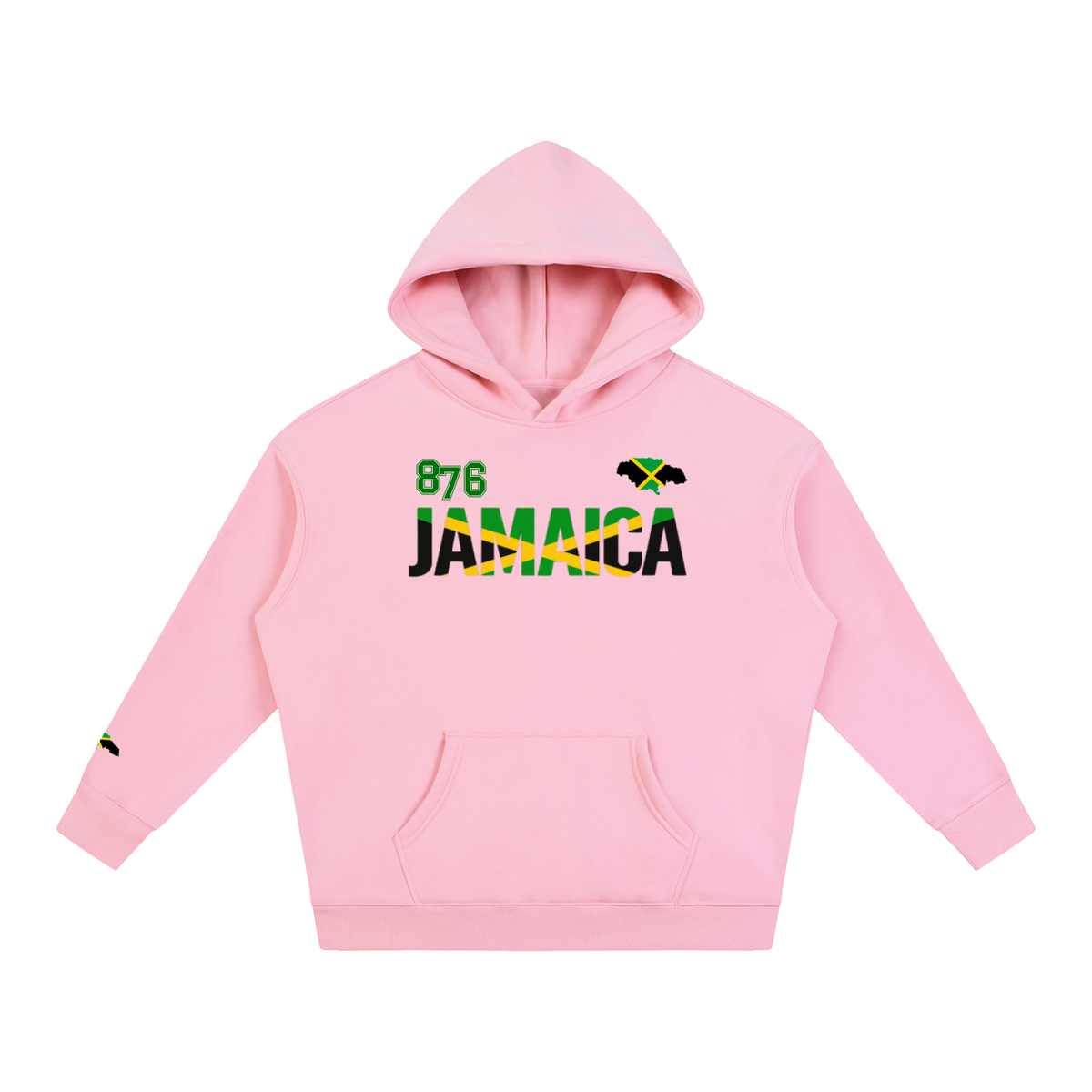 Jamaican Pride and Flag Themed Graphic Fleeced Unisex Hoodie