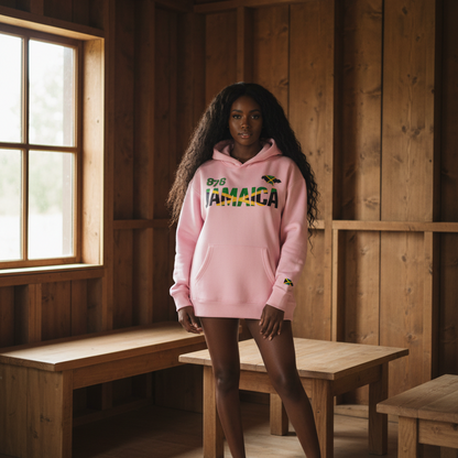 Jamaican Pride and Flag Themed Graphic Fleeced Unisex Hoodie