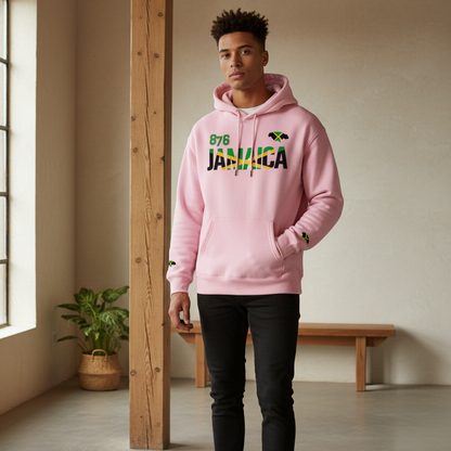 Jamaican Pride and Flag Themed Graphic Fleeced Unisex Hoodie