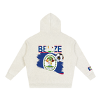 Belize Flag Themed Graphic Unisex Oversize Fleeced Unisex Hoodie