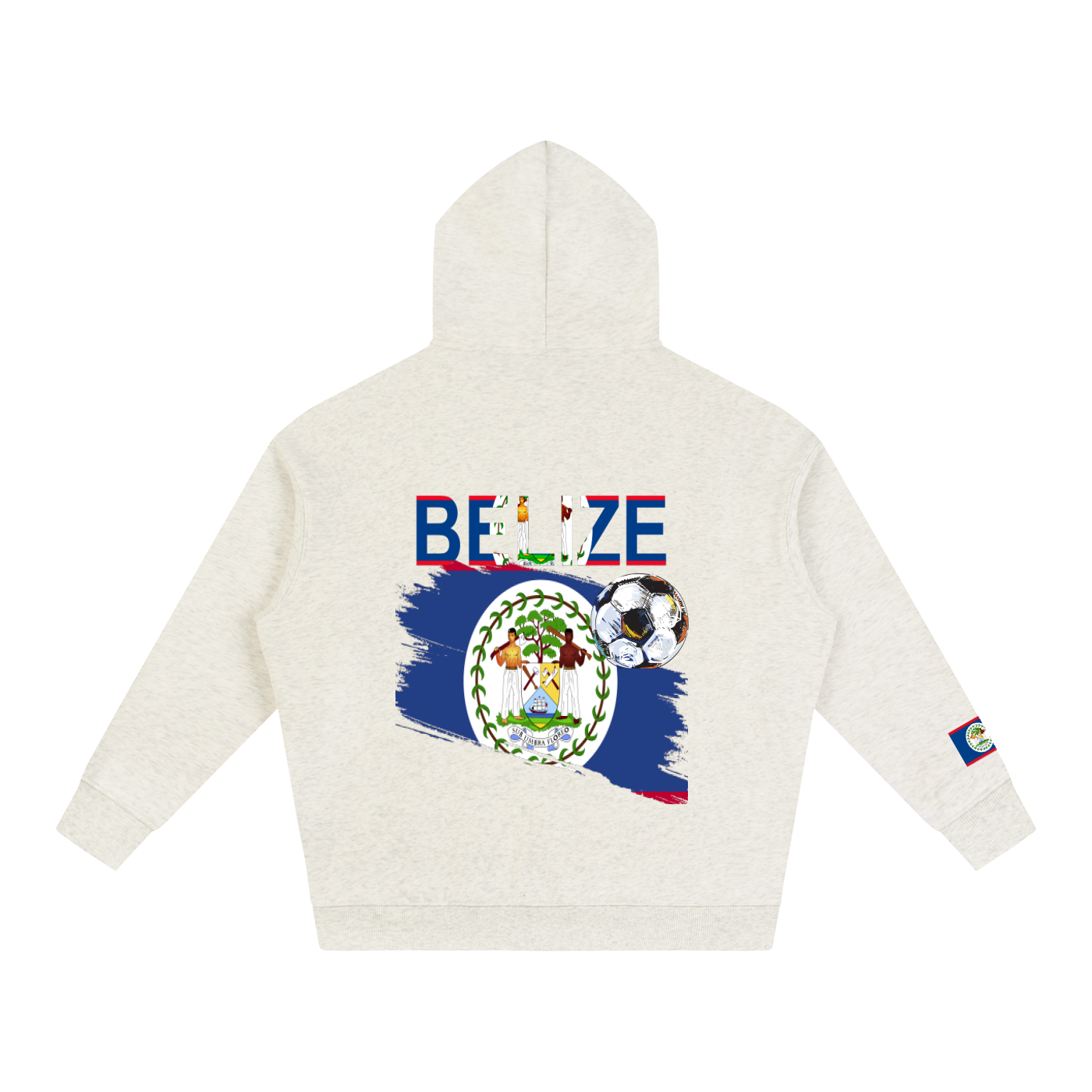 Belize Flag Themed Graphic Unisex Oversize Fleeced Hoodie
