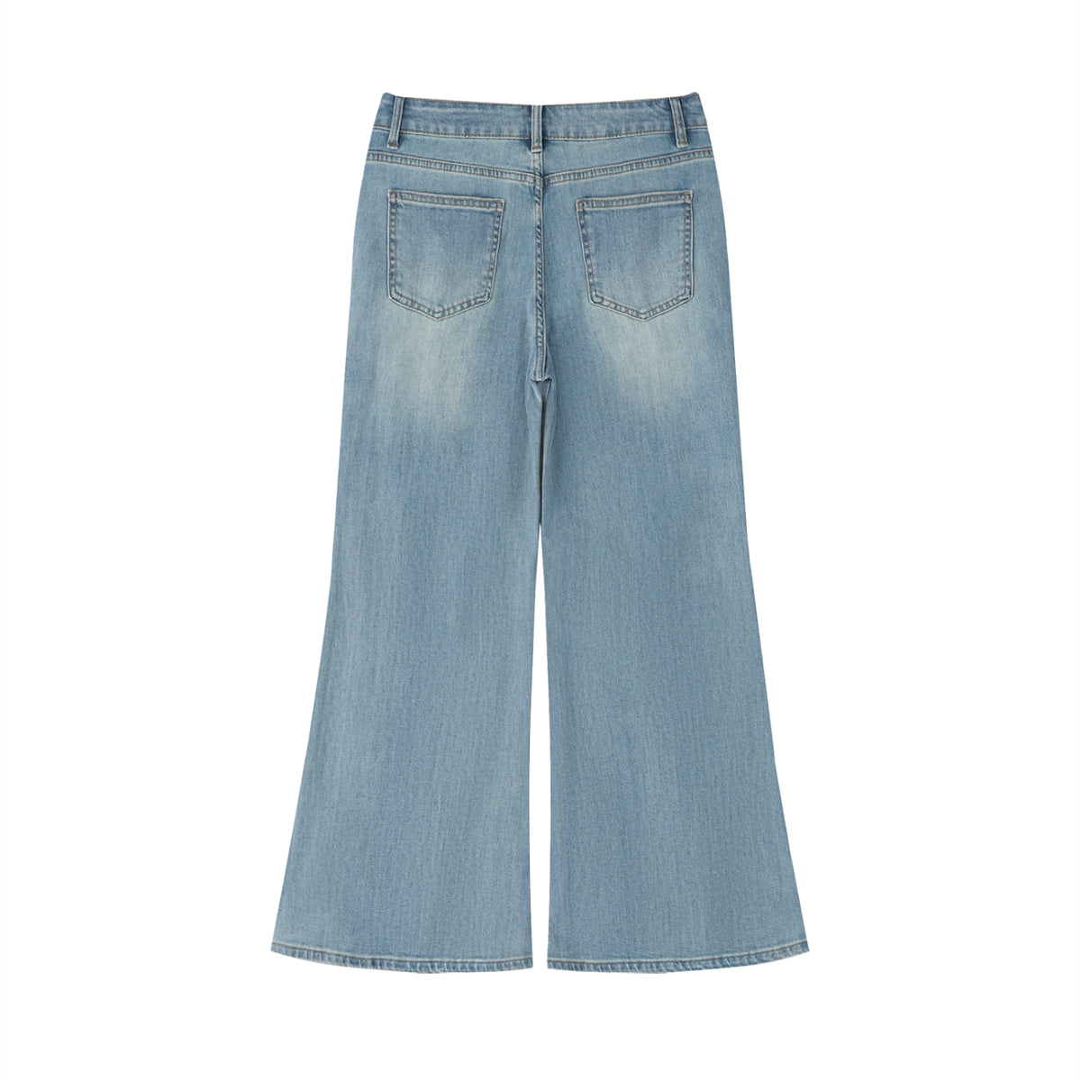 Vintage-Wash Flared Women’s Jeans Featuring an Afro-Music Themed Graphic ODMPOD