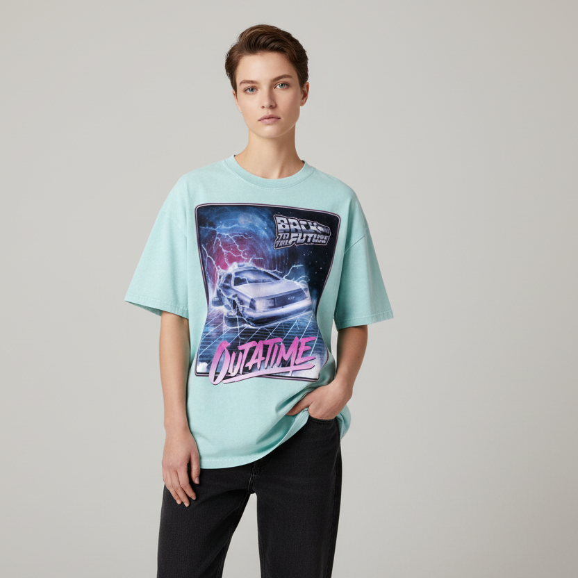 Emo Unisex Graphic Snow Washed Oversized Cotton T-Shirt