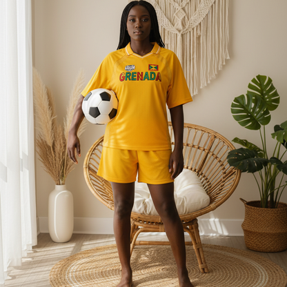 Grenada Flag Themed Graphic  V-Neck Soccer Jersey