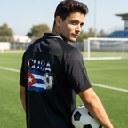 Unisex Graphic V-Neck Soccer Jersey Featuring a Cuba Flag Design ODMPOD