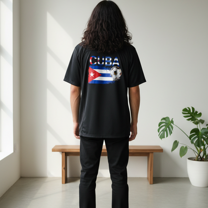 Cuba Flag Themed Graphic V-Neck Soccer Jersey