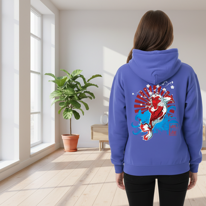 Koi Fish Graphic Oversize Fleeced Unisex Hoodie