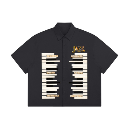 Piano Art Print Unisex Boxy Short Sleeve Shirt