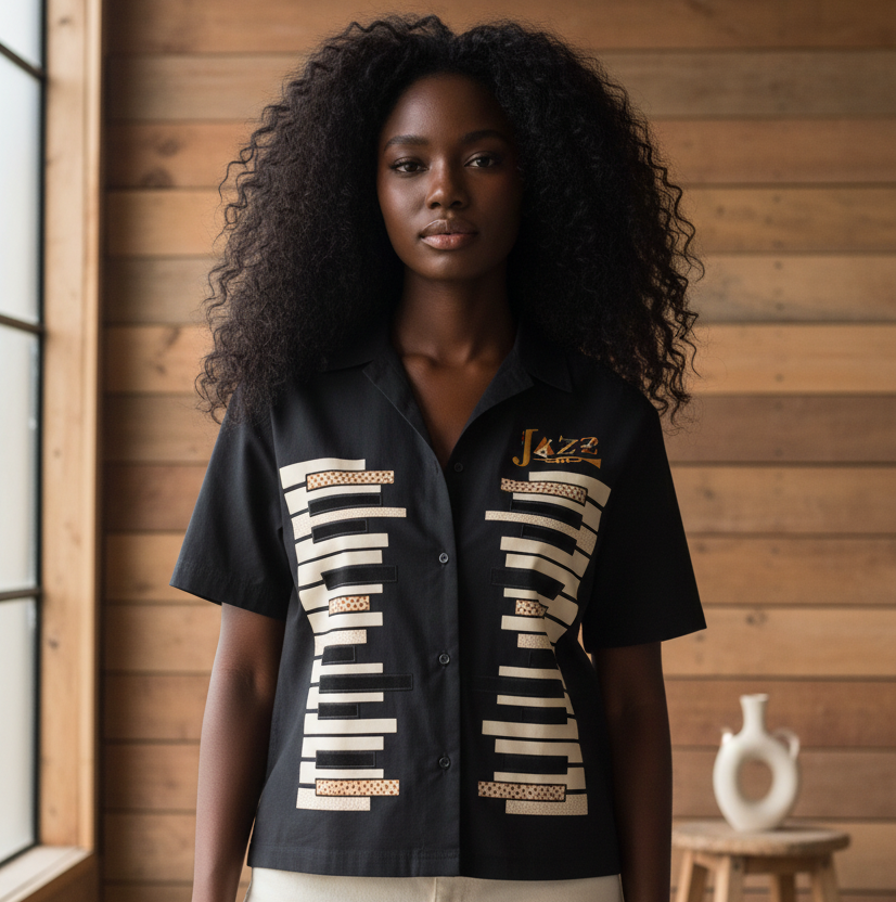 Piano Art Print Unisex Boxy Short Sleeve Shirt