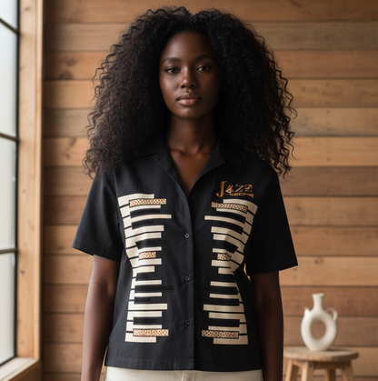 Piano Art Print Unisex Boxy Short Sleeve Shirt