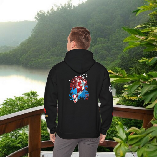 Graphic Koi Fish Hoodie, Unisex Heavy Blend Sweatshirt - Martial Arts GiftFish