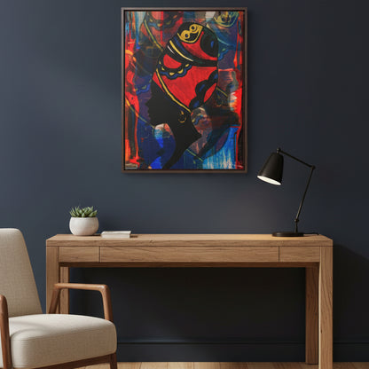 Artisan Black Woman Portrait, Handcrafted Wall Art, Empowering Home Decor, Vertical Frame Printify