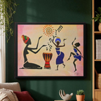 Original Hand Drawn Tribal Music Wall Art, Unique Ethnic Illustration Printify
