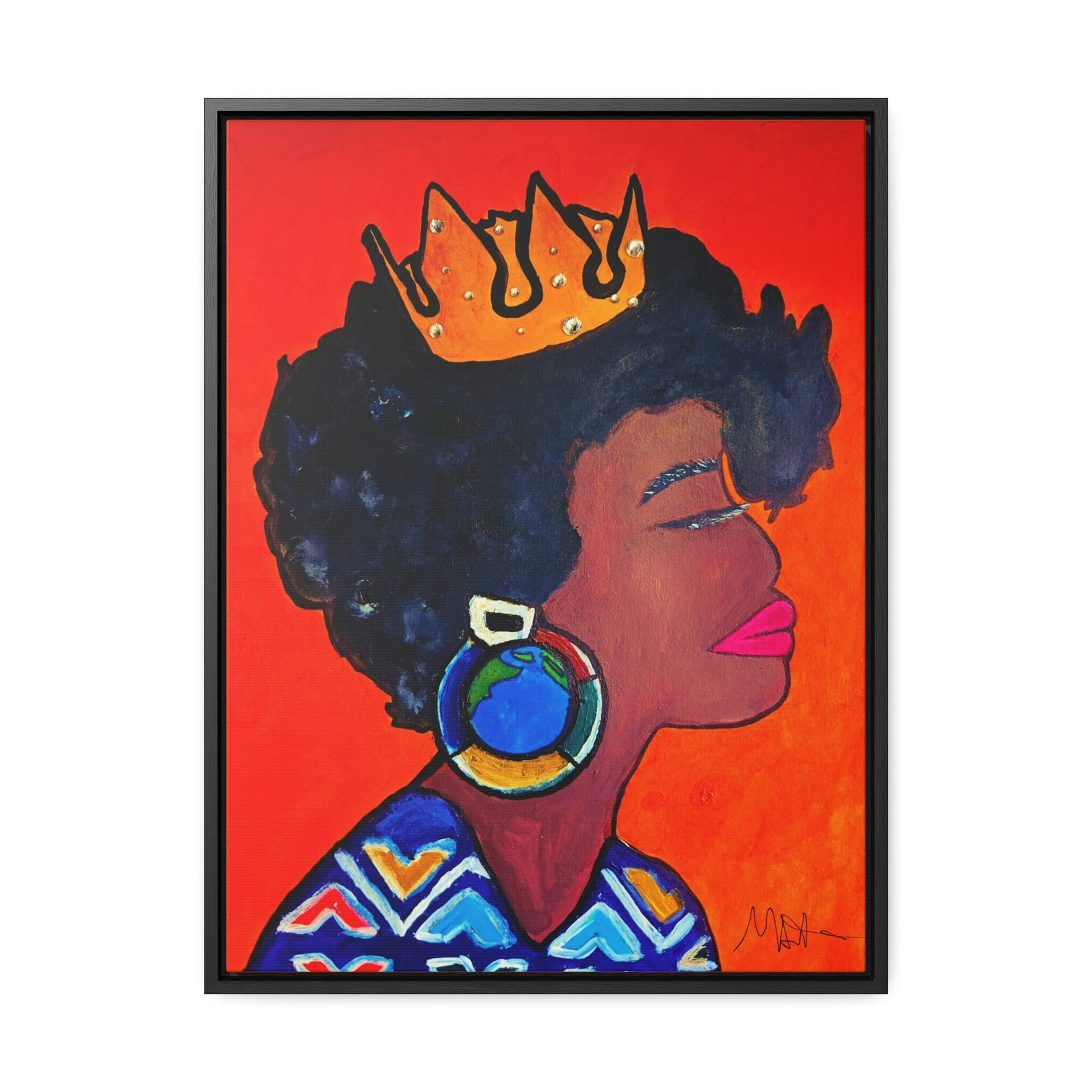 Wall Art - Exquisite Ethnic Woman Canvas Painting, Vertical Gallery Wrapped Artwork