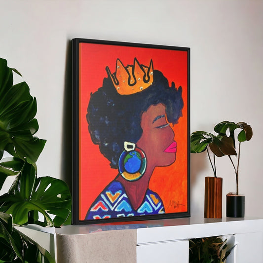 Wall Art - Exquisite Ethnic Woman Canvas Painting, Vertical Gallery Wrapped Artwork