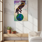 Ethnic Artwork Acrylic Print, Hand-Designed Celestial Patterns, Modern Home Art, Thoughtful Wedding Gift,
