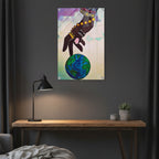 Ethnic Artwork Acrylic Print, Hand-Designed Celestial Patterns, Modern Home Art, Thoughtful Wedding Gift,