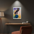 Starry Ethnic Art Acrylic Print, Handcrafted Galactic Design, Vibrant Wall Decor