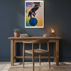 Starry Ethnic Art Acrylic Print, Handcrafted Galactic Design, Vibrant Wall Decor Gelato