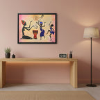 Original Hand Drawn Tribal Music Wall Art, Unique Ethnic Illustration