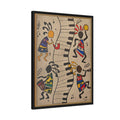 Handcrafted Tribal Music Artwork, Original Pen and Ink Drawing, Statement Wall Piece for Music Rooms Printify