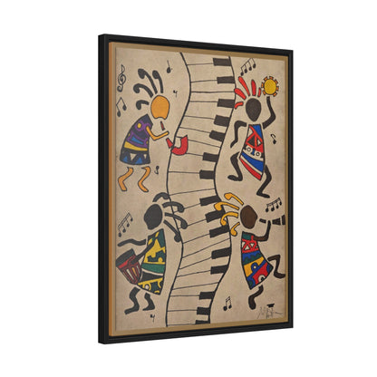 Handcrafted Tribal Music Artwork, Original Pen and Ink Drawing, Statement Wall Piece for Music Rooms Printify