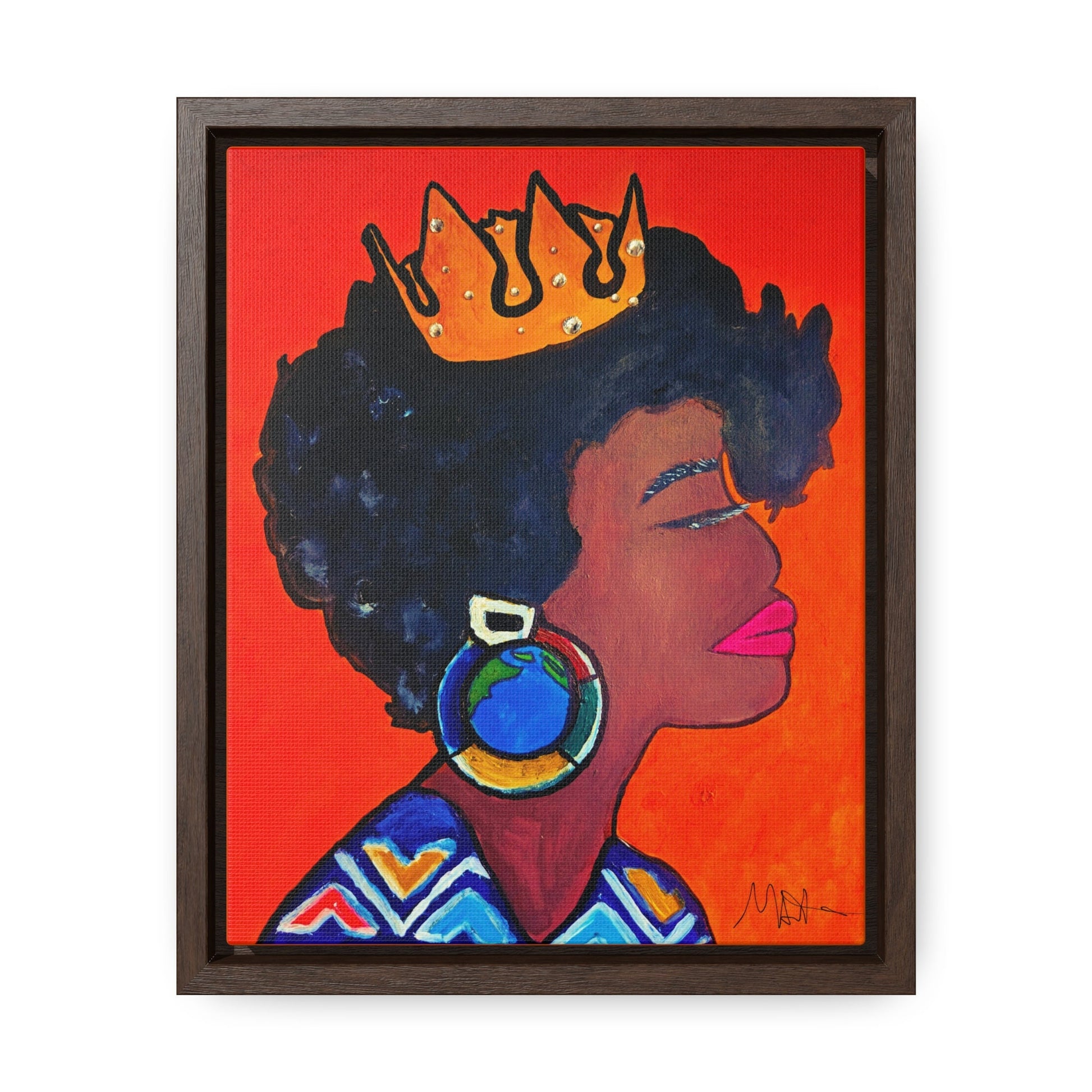 Wall Art - Exquisite Ethnic Woman Canvas Painting, Vertical Gallery Wrapped Artwork
