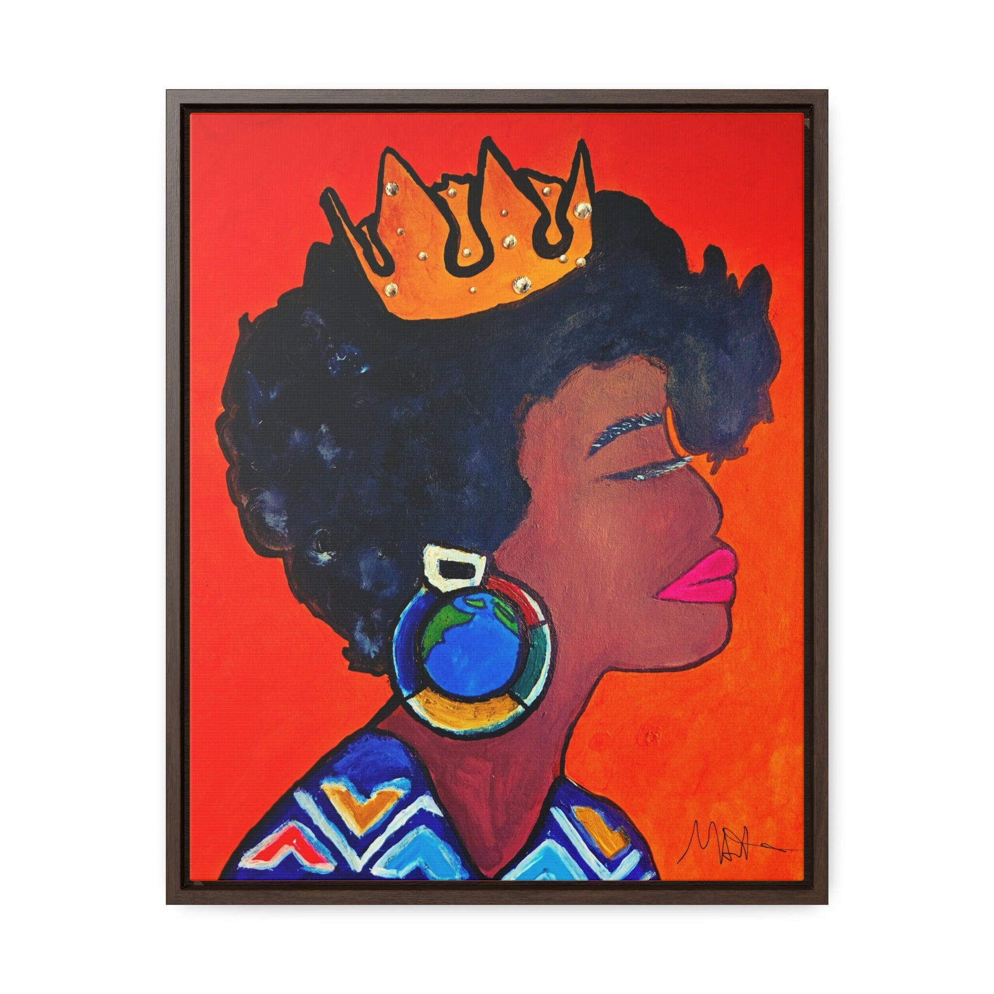 Wall Art - Exquisite Ethnic Woman Canvas Painting, Vertical Gallery Wrapped Artwork