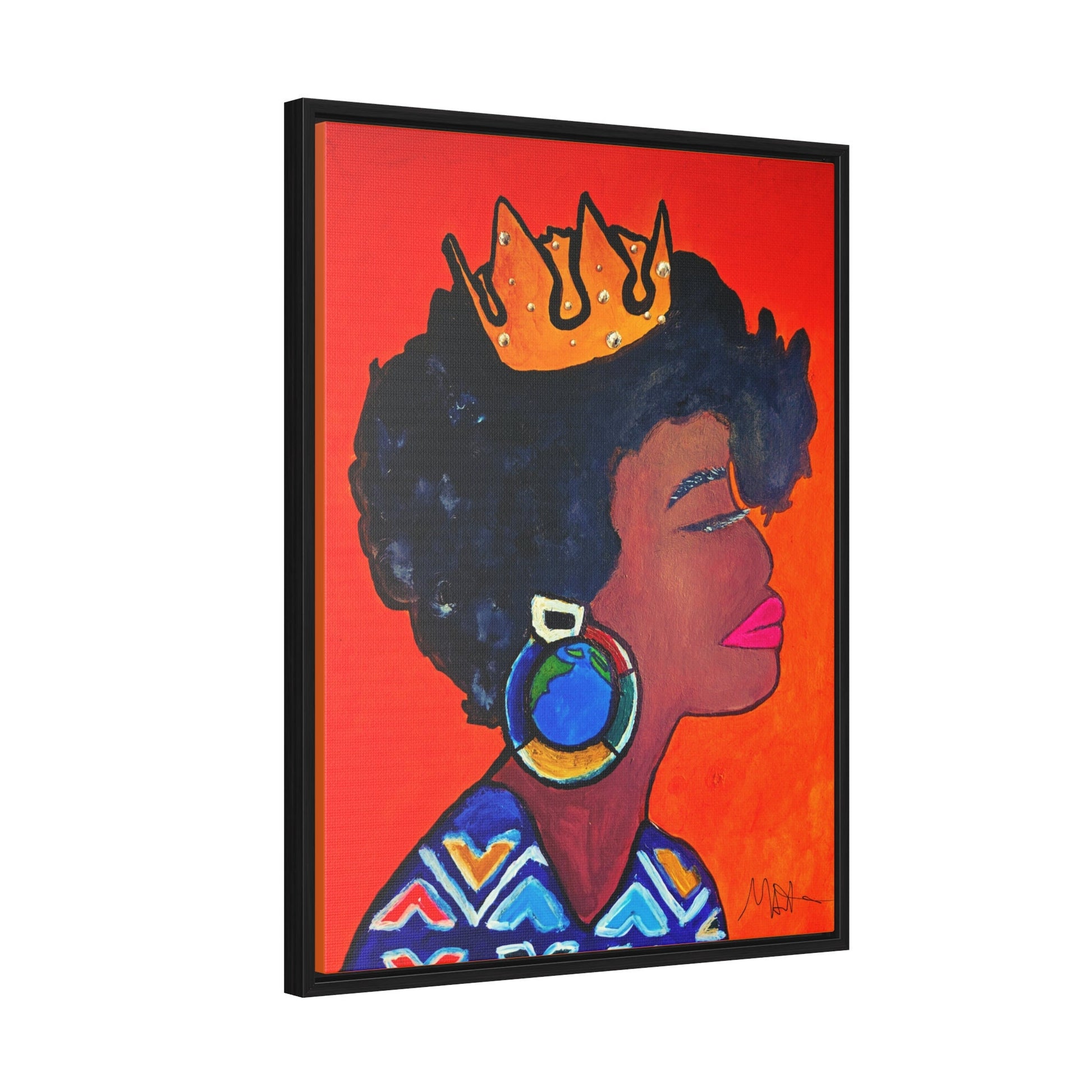 Wall Art - Exquisite Ethnic Woman Canvas Painting, Vertical Gallery Wrapped Artwork
