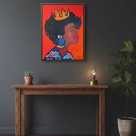 Wall Art - Exquisite Ethnic Woman Canvas Painting, Vertical Gallery Wrapped Artwork