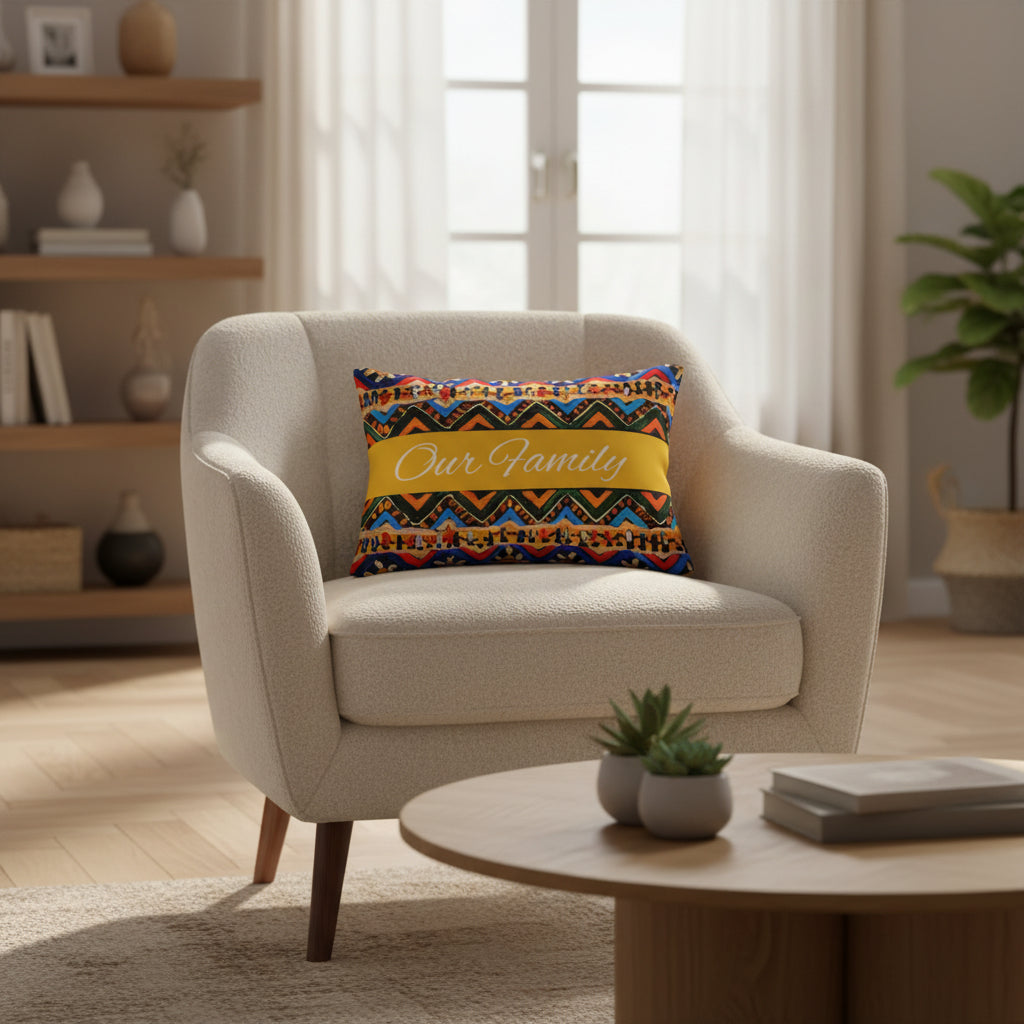 Ethnic Handmade Tribal Pattern Lumbar Pillow - Cozy and Decorative Sofa Accessory