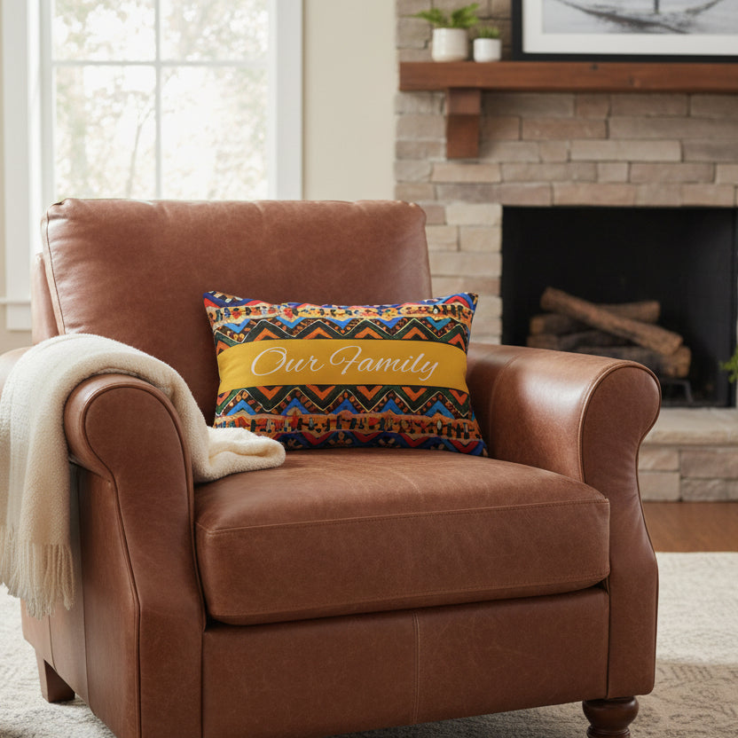 Ethnic Handmade Tribal Pattern Lumbar Pillow - Cozy and Decorative Sofa Accessory