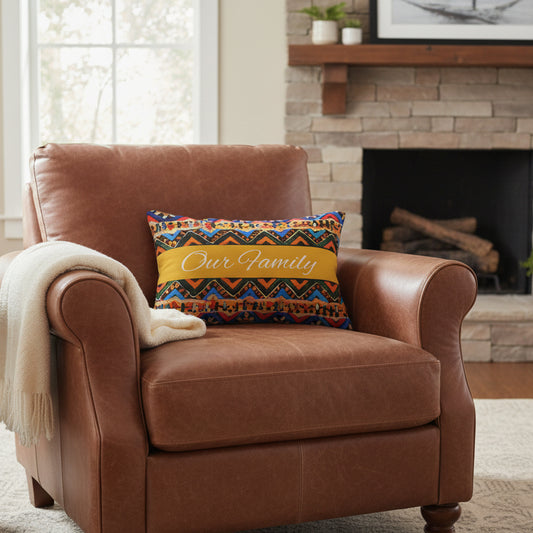 Ethnic Handmade Tribal Pattern Lumbar Pillow - Cozy and Decorative Sofa Accessory