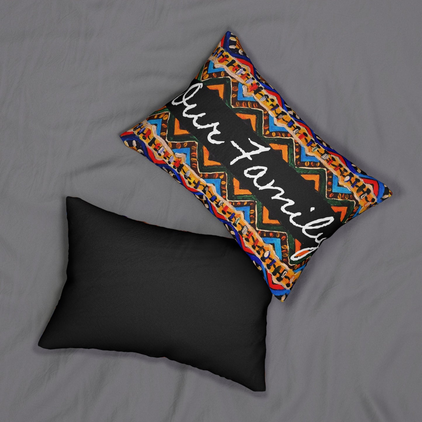 Handcrafted Tribal Patterned Lumbar Pillow - Unique Boho Chic Home Decor