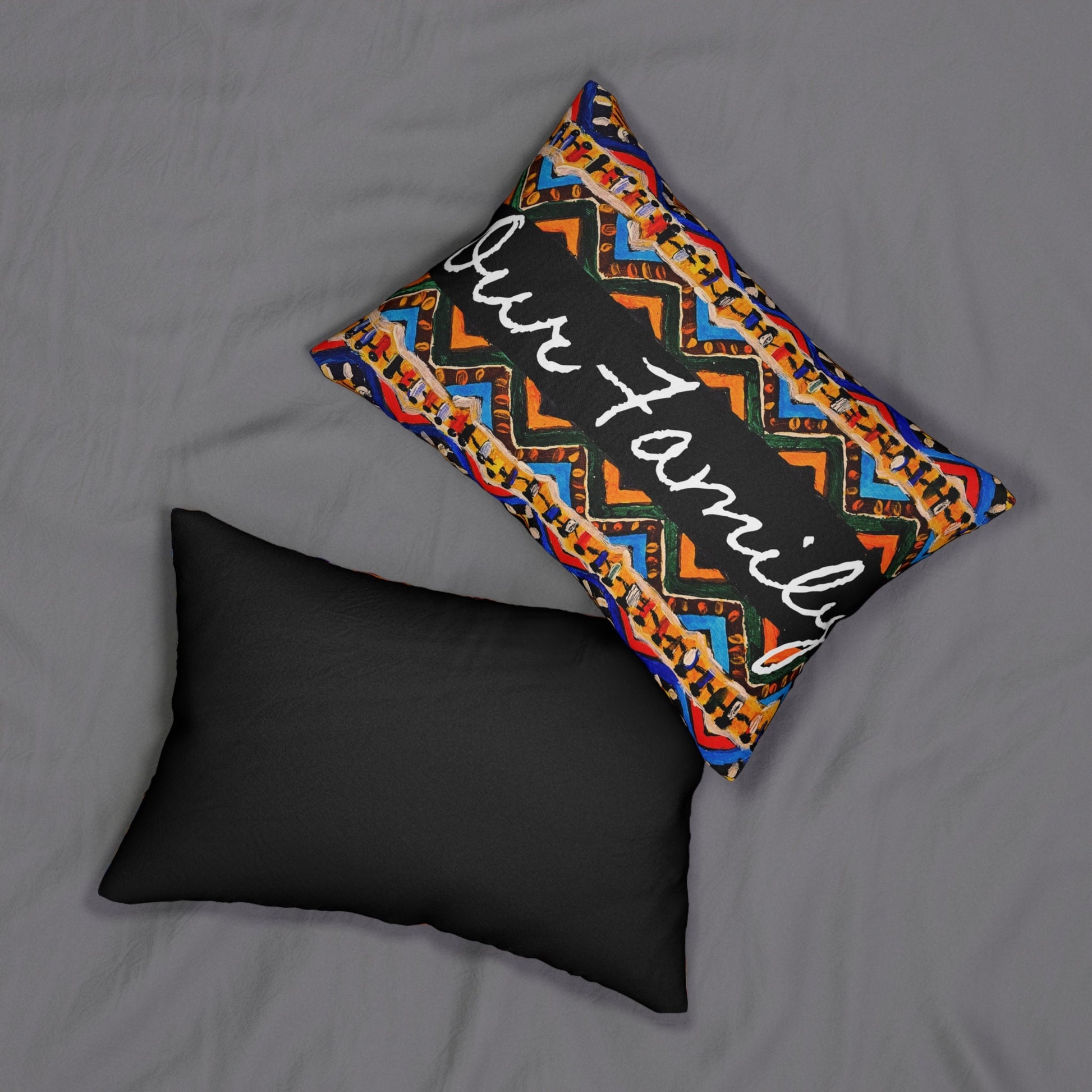 Handcrafted Tribal Patterned Lumbar Pillow - Unique Boho Chic Home Decor
