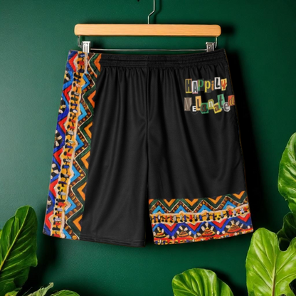Handcrafted Tribal Patterned Men's Jersey Shorts - Unique Ethnic Print Lounge Wear - Ideal Gift for Him