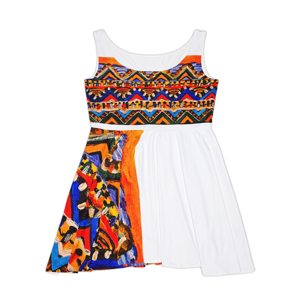 Custom Tribal Textile Skater Dress for Women - Handcrafted, Flattering Fit - Stylish Outfit for Social Events Printify