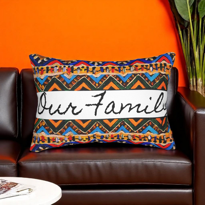 Bohemian Handcrafted Tribal Lumbar Pillow - Artisanal Textured Cushion