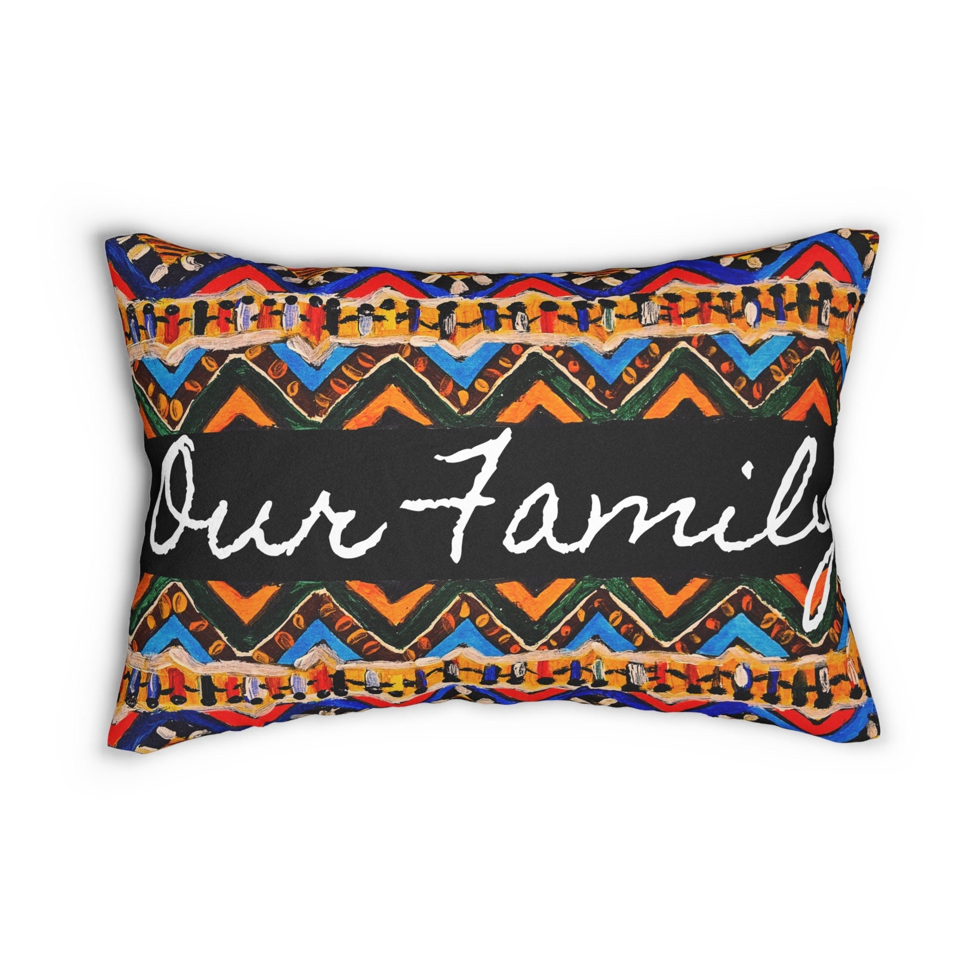 Handcrafted Tribal Patterned Lumbar Pillow - Unique Boho Chic Home Decor