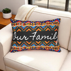 Handcrafted Tribal Patterned Lumbar Pillow - Unique Boho Chic Home Decor Printify